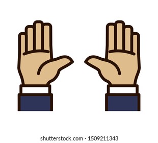 hands human isolated icon vector illustration