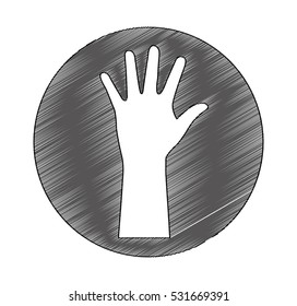 hands human up isolated icon vector illustration design