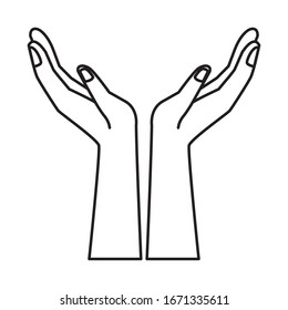 hands human lifting isolated icon vector illustration design