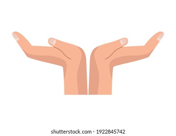 hands human lifting isolated icon vector illustration design