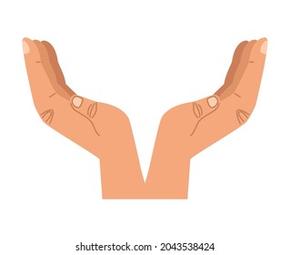 icono de gesto de protección de manos humanas