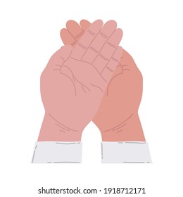 hands human protecting isolated icon vector illustration design