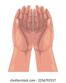 hands human protecting position icon