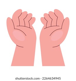 hands human protecting position icon