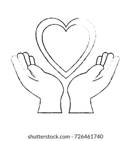 hands human protection with heart