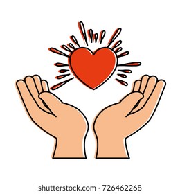 hands human protection with heart
