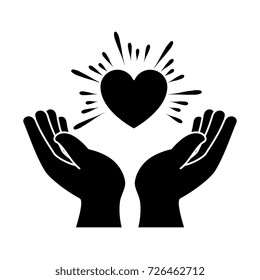 hands human protection with heart