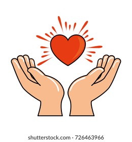 hands human protection with heart