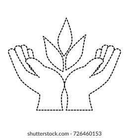 hands human protection with leafs
