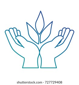hands human protection with leafs