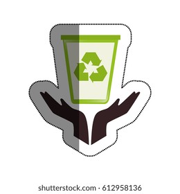 hands human with recycle bin