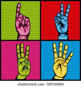 hands human set collection symbol vector illustration design