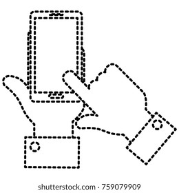 hands human with smartphone device