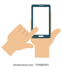 hands human with smartphone device