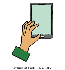 hands human with smartphone device
