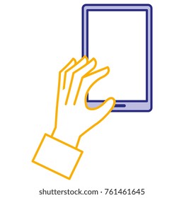 hands human with smartphone device