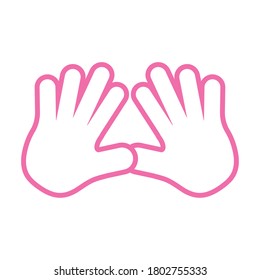 Hand Human Stopp rosa Linie Stil Symbol Vektorgrafik Design