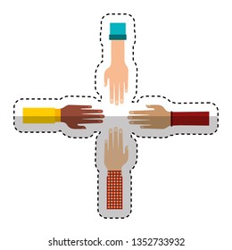 hands human teamwork symbol