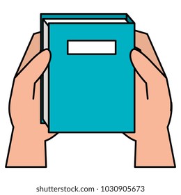 hands human with text book