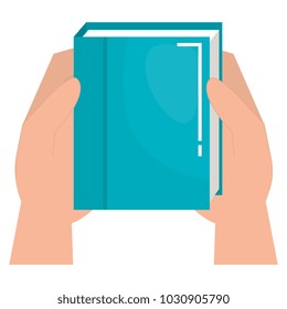hands human with text book