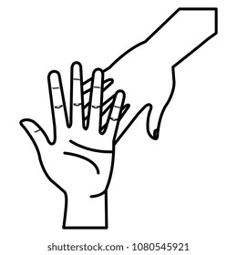 hands human touching icon