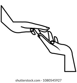 hands human touching icon