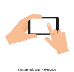 hands human user smartphone isolated icon vector illustration design