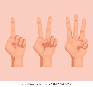 hands humans signals set icons vector illustration design