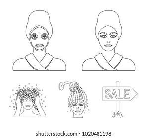 Hands, hygiene, cosmetology and other web icon in outline style.Bath, clothes, means icons in set collection.