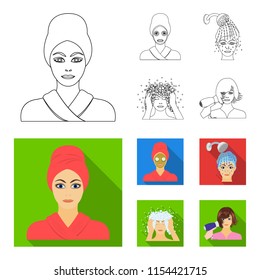Hands, hygiene, cosmetology and other web icon in outline,flat style.Bath, clothes, means icons in set collection.