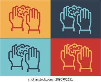 Hands Hygiene Logo Template, Simple Flat Icon of hygiene,hand,clean