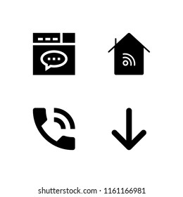 hands icon. 4 hands set with phone, wifi, download and ui vector icons for web and mobile app