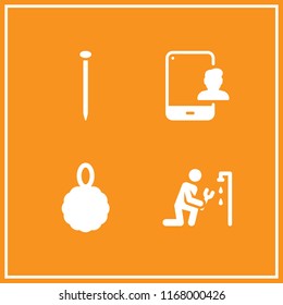 hands icon. 4 hands vector set. hygienic, tablet, nail and plumber icons for web and design about hands theme