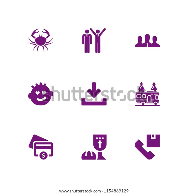 hands icon. 9 hands\
set with cancer, last supper, credit card and trip vector icons for\
web and mobile app
