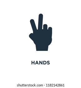 Hands icon. Black filled vector illustration. Hands symbol on white background. Can be used in web and mobile.