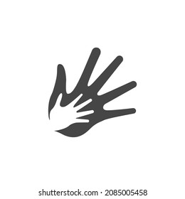 Icono de manos Gráfico de vectores blanco y negro