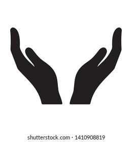 Hands icon. Cupped hands vector