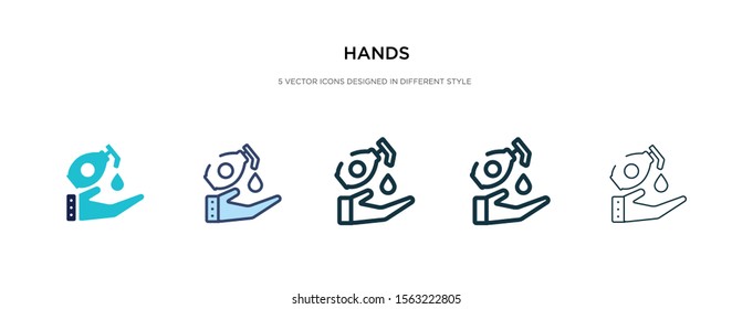 hands icon in different style vector illustration. two colored and black hands vector icons designed in filled, outline, line and stroke style can be used for web, mobile, ui