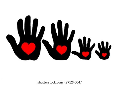 Hands icon -family and love concept
