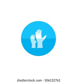 Hands icon in flat color circle style