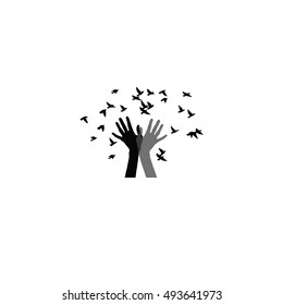 Hands icon. graphic, symbol, logo, vector.  
