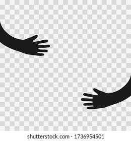 Hands icon. Graphic template. Vector background