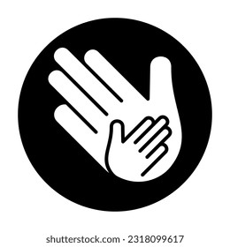 Hands Icon Logo Community Black Circle White Design
