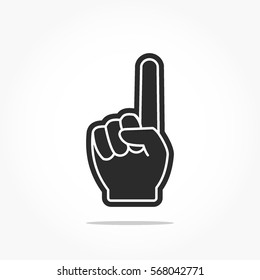 hands icon with one pointing finger symbol. hand gestures with shadow effect