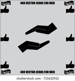 Hands icon, protection vector illustration