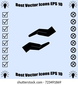 Hands icon, protection vector illustration