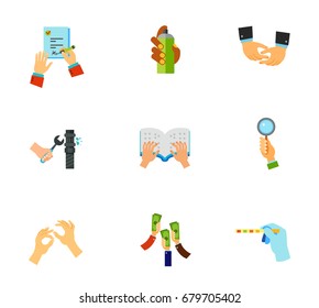 Hands icon set