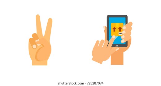 Hands icon set