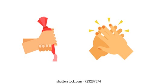 Hands icon set