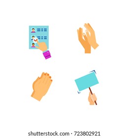 Hands icon set